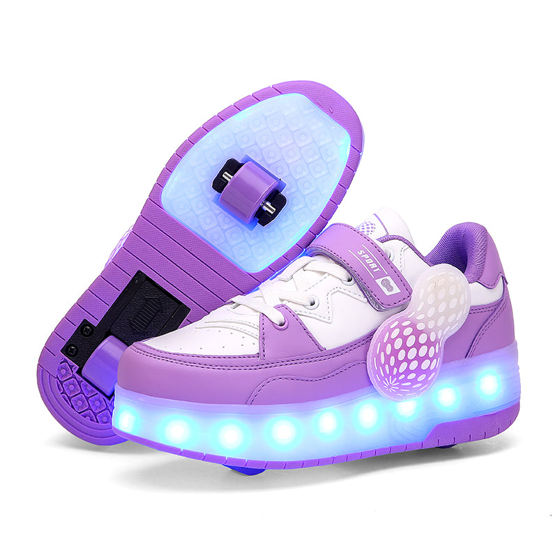 White Pink Kid Roller Shoe