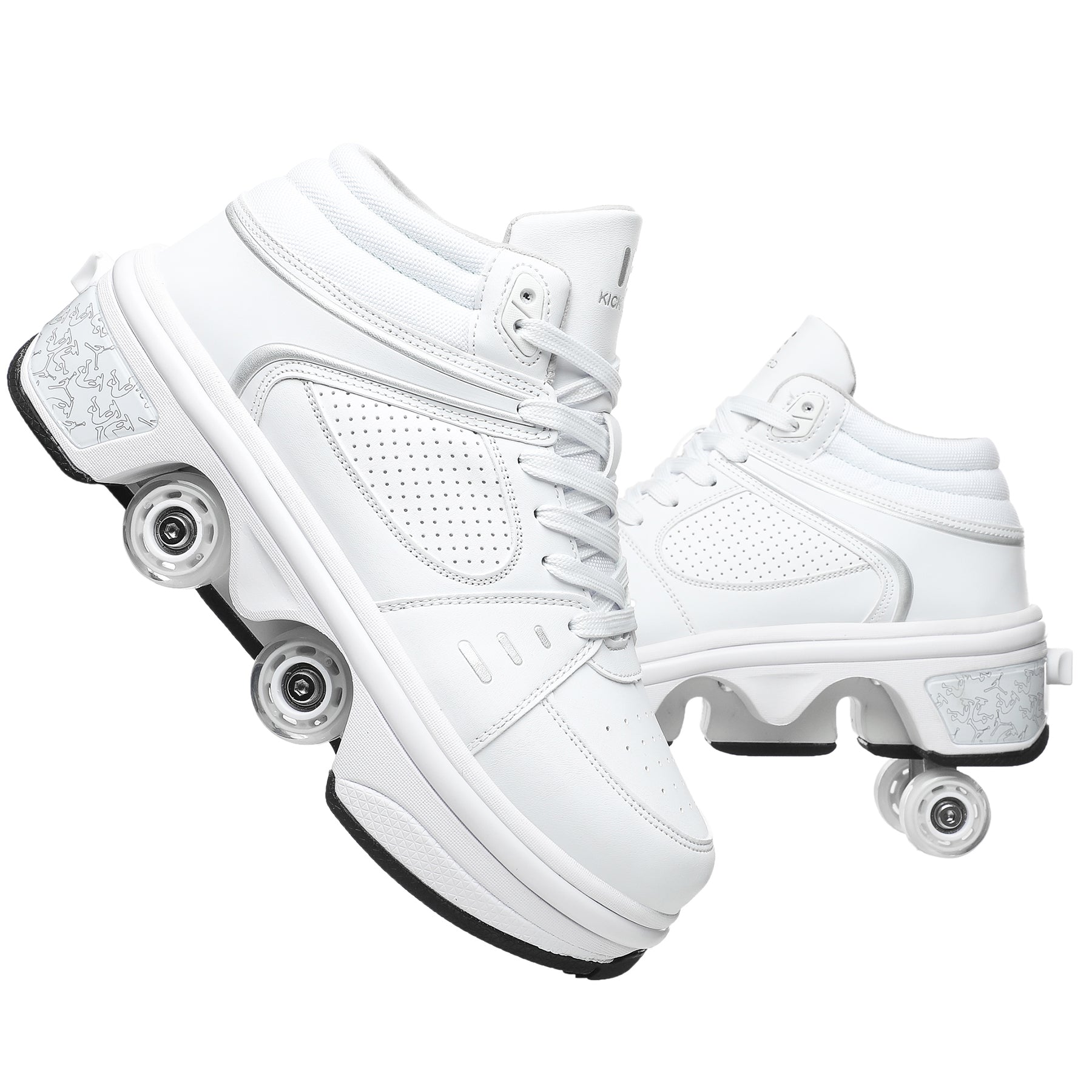 Kofuboke High-top White Roller Shoes with Led Light – KOFUBOKE