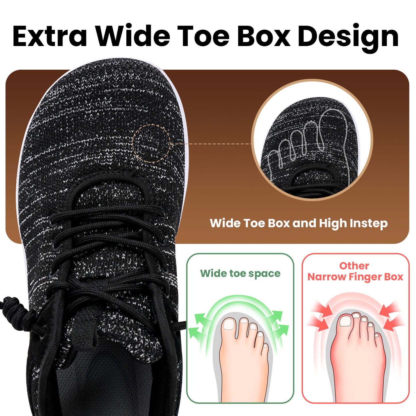 Men Wide Toe Slip-on Shoes Lightweight Casual Sneakers