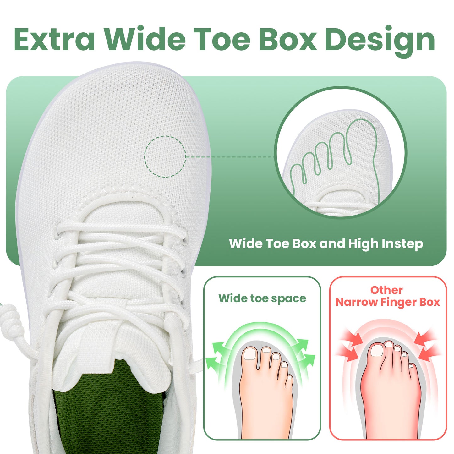 Women Wide Toe Slip-on Shoes Lightweight Casual Sneakers