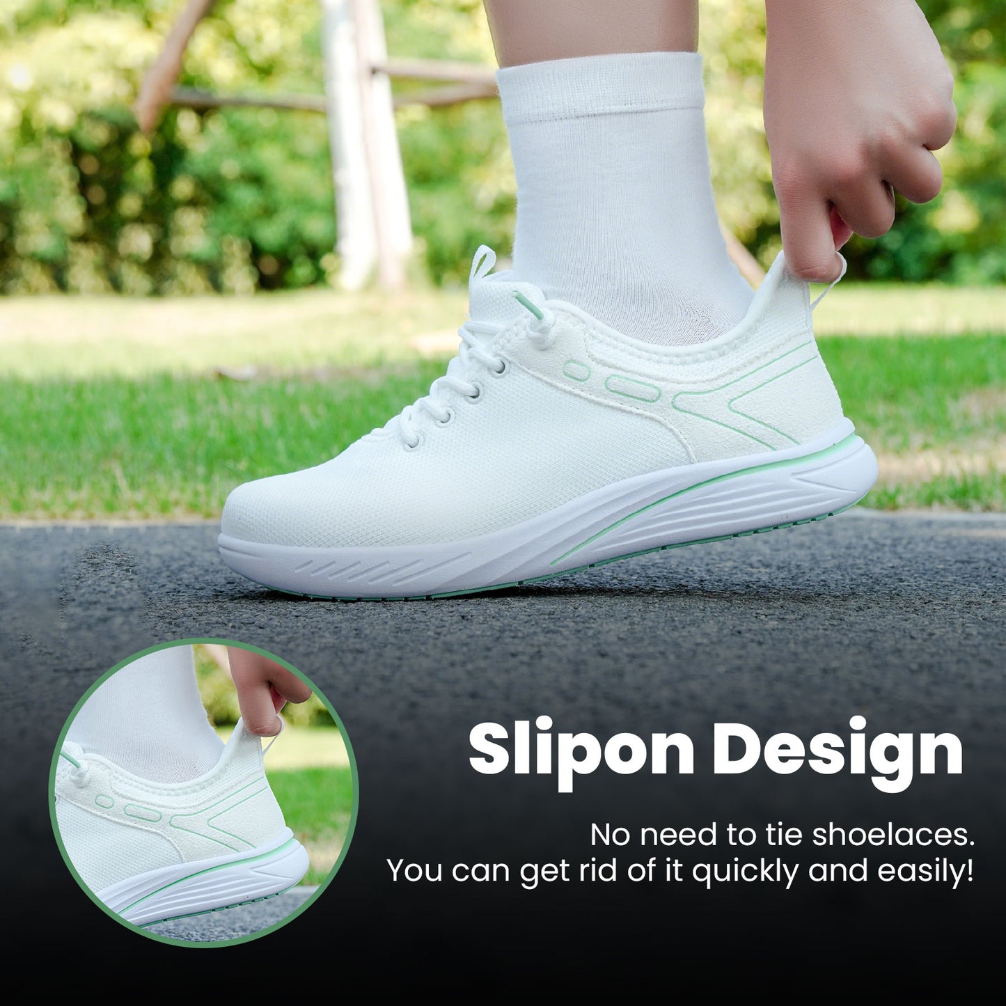 Women Wide Toe Slip-on Shoes Lightweight Casual Sneakers