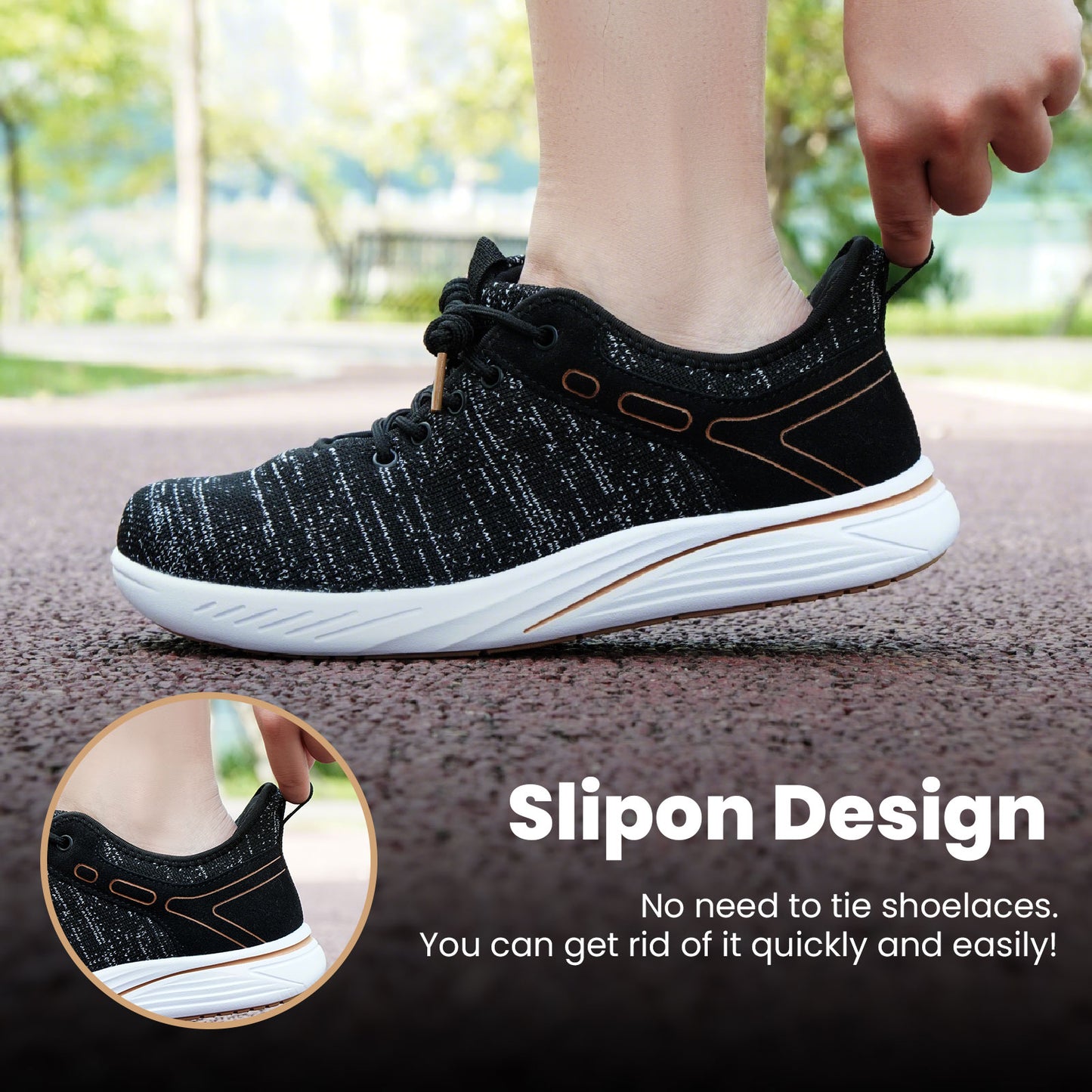 Men Wide Toe Slip-on Shoes Lightweight Casual Sneakers